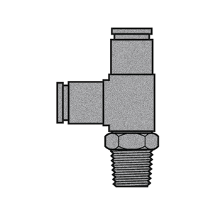 Air Brake - Push-in for Nylon Tubing x NPTF-MPT-Swivel-Run-Tee